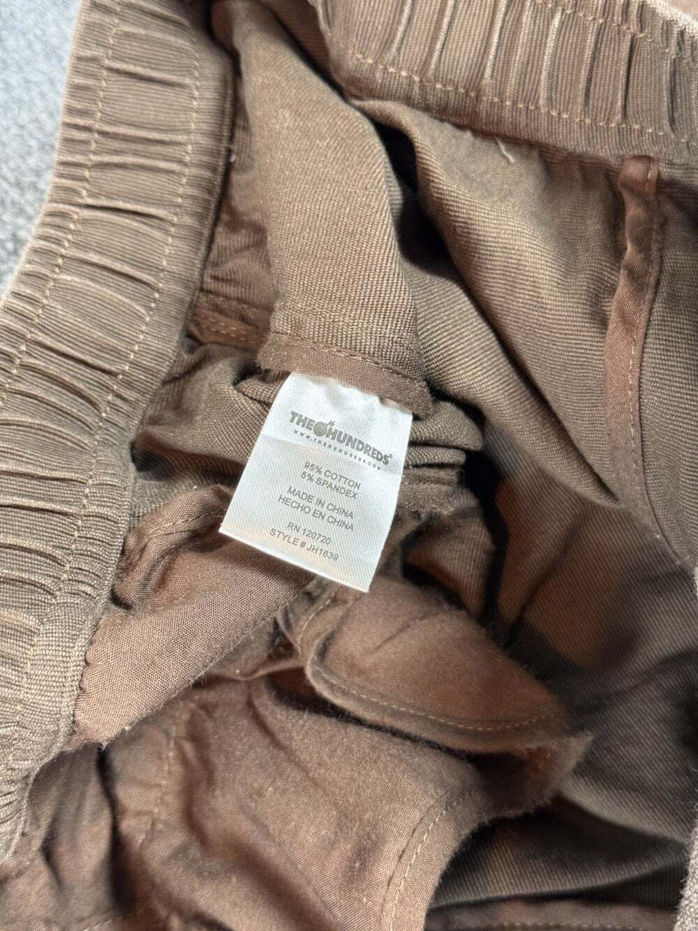 The Hundreds Men’s Streetwear Y2K Brown Cotton Twill Shorts Drawstring Size XL - Picture 8 of 9